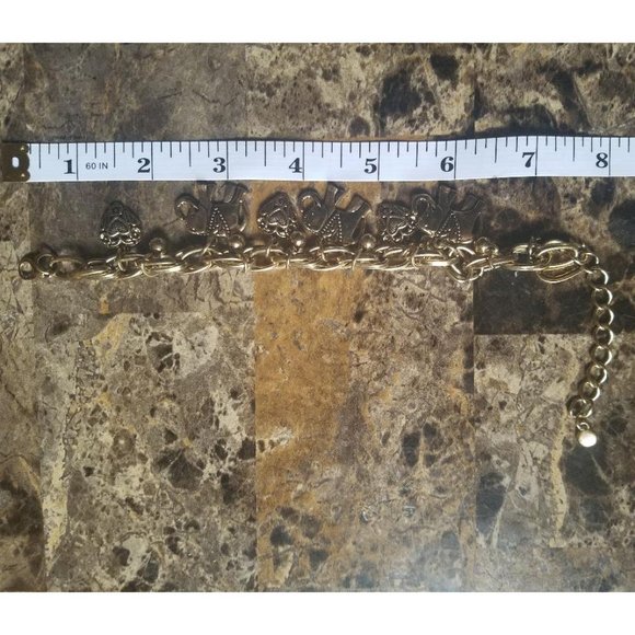 Boho Elephant Charm Bracelet Hearts Bells Bronze - Picture 5 of 5